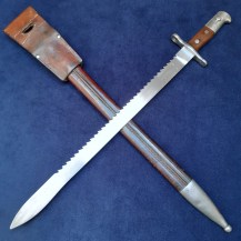 Swiss M1914 Schmidt-Rubin Sawback Bayonet, Early Leather Scabbard 3